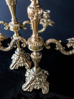 Vintage Pair Tall Brass Candelabra Candle Holders Candle Holders