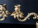 Vintage Pair Tall Brass Candelabra Candle Holders Candle Holders