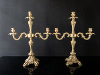 Vintage Pair Tall Brass Candelabra Candle Holders Candle Holders