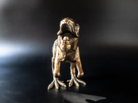 Vintage Brass Tone T-Rex Dinosaur Statue Figure 15" Long