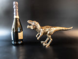 Vintage Brass Tone T-Rex Dinosaur Statue Figure 15" Long