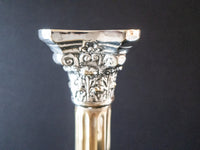 XL Corinth Style Silver Plate Candle Holder Columns 22" Tall Candle Holders