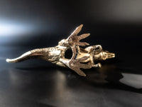 Vintage Brass Tone T-Rex Dinosaur Statue Figure 11" Long Sculptures & Statues