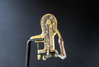 Vintage Estate Wine Opener Antique Brass With Ashy Oak Wood Decorker