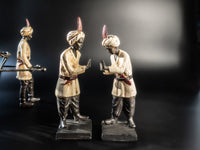 Vintage Set Blackamoor Sculpture Statues Bookends Basket Statues