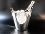 Hand Finished Silverplate Ice Bucket Champagne Chiller Hammered Italy ice bucket