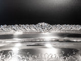 Vintage XL Silver Plate Serving Tray Du Barry Floral With Dust Bag Trays & Platters