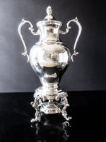 Vintage Silver Plate Coffee Urn With Creamer And Sugar Birmingham Silver Co
