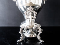 Vintage Silver Plate Coffee Urn With Creamer And Sugar Birmingham Silver Co