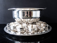 Vintage Silver Plate Punch Bowl Set Oneida Park Lane