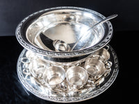 Vintage Silver Plate Punch Bowl Set Oneida Park Lane