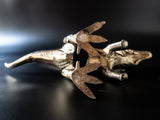 Vintage Brass Tone T-Rex Dinosaur Statue Figure 15" Long