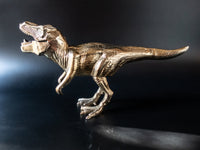 Vintage Brass Tone T-Rex Dinosaur Statue Figure 15" Long