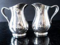 Pair USN Silver Soldered US Navy Pitchers WWII Reed and Barton