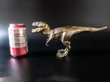 Vintage Brass Tone T-Rex Dinosaur Statue Figure 11" Long Sculptures & Statues