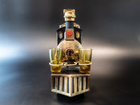 Vintage Train Engine Decanter Shot Glasses With Music Box