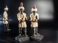 Vintage Set Blackamoor Sculpture Statues Bookends Basket Statues
