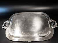 Vintage XL Silver Plate Serving Tray Du Barry Floral With Dust Bag Trays & Platters