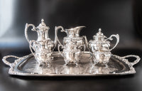 Vintage Silverplate Tea Set Coffee Service 6 Pc Heritage Rogers Bros Tea Sets