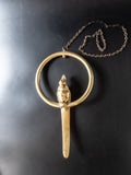 Vintage Brass Parrot On Hanging Perch Ring Statues