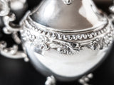 Vintage Silver Plate Teapot Set Grapes Birmingham Silver Co Bsc Silver On Copper Tea Sets