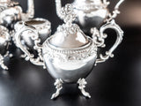 Vintage Silver Plate Teapot Set Grapes Birmingham Silver Co Bsc Silver On Copper Tea Sets