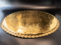 Vintage Huge Brass Tray Xl Oval Tray 40" X 28" Serving Tray Table Top