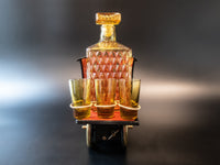 Vintage Train Engine Decanter Shot Glasses With Music Box