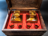 Vintage Tantalus Stacked Books Hidden Bar Decanter Set Cocktail & Barware Tool Sets