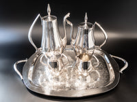 Vintage Silver Plate Coffee Tea Service Set Cosmopolitan BY Wallace Coffee & Tea Sets