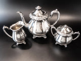 Antique Tea Set Silver Plate Coffee Service Set Glenrose Flower Finial Tea Sets