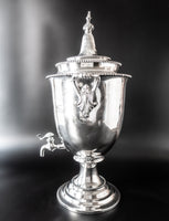 Large Antique Silver Plate Coffee Urn Insulated Dispenser Tea Urn Reed And Barton Tea Cups & Sets