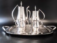 Vintage Silver Plate Coffee Tea Service Set Cosmopolitan BY Wallace Coffee & Tea Sets