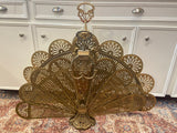 XL Vintage Brass Fireplace Screen Fireplace Fan