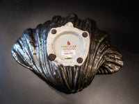 Large Castilian Imports Silver Shell Porcelain Oyster Shell Sea Shell Decorative Bowls