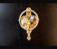 Brass Door Knocker Kissing Couple Man Woman Art Nouveau Victorian Hollywood Regency Home Decor