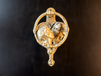 Brass Door Knocker Kissing Couple Man Woman Art Nouveau Victorian Hollywood Regency Home Decor