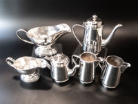 Silver Soldered Lot Of Pitchers Teapots Gravy Boats Set Of 6 Hotel Restaurant Silver Coffee Servers & Tea Pots