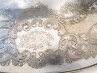 Antique XL Silver Plate Serving Tray Circa 1870 Trays & Platters