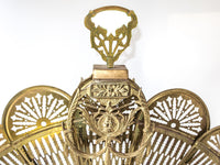 Vintage Brass Fireplace Screen Fireplace Fan Peacock Tail Fireplace Screens