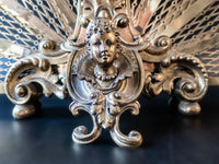 Antique French Gilt Bronze Fireplace Screen Fan Figural Napoleon III Era Fireplace Screens