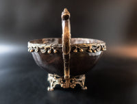 Vintage Bronze Covered Bowl Handcrafted Centerpiece Mantel Decor Ice Buckets