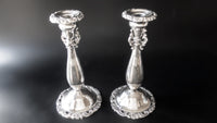 Baroque By Wallace Silver Plate Candle Holders Pair Candlesticks Candlestick Holders