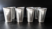 Vintage Pewter Mint Julep Style Cups Tumblers Set Of 8 Kitchen & Dining
