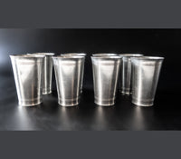 Vintage Pewter Mint Julep Style Cups Tumblers Set Of 8 Kitchen & Dining