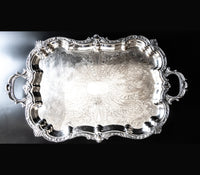 Vintage Silver Plate Footed Serving Tray Birmingham Silver Co BIM18 Trays & Platters