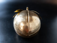 Vintage Brass Peach Lidded Trinket Box Decorative Trays