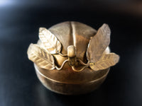 Vintage Brass Peach Lidded Trinket Box Decorative Trays