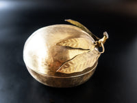 Vintage Brass Peach Lidded Trinket Box Decorative Trays