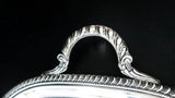 Antique Silver Plate Serving Tray With Armorial Crest Engraving Trays & Platters